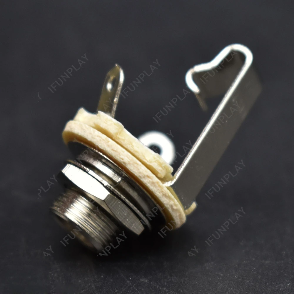 60Pcs Copper 1/4" Stereo Plug jack Connector 6.35mm 6.3mm Welding Type Panel Socket for Electric Guitar Bass