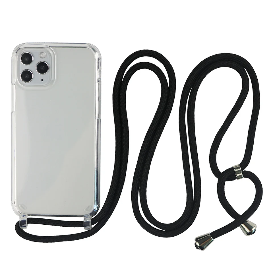 Custodia Per IPhone 14 Pro Con Collana - Cover GoodcAcy Trasparente In TPU Morbido, Antiurto E Antigraffio. Include Cinturino Regolabile In Nylon E Fibbia In Metallo.