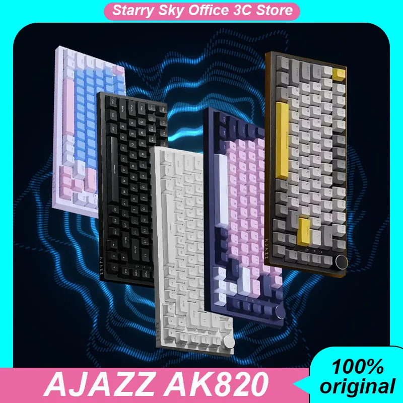 

Ajazz Ak820 Wired Mechanical Keyboard Full key hot swappable Gasket structure RGB PBT keycap Game keyboard PC accessories