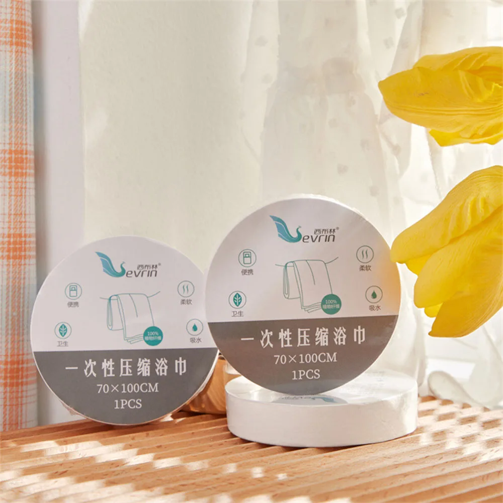 Disposable Bath Towel 70x100cm Disposable Compressed Towel Thicken Cotton Bath Face Towels Washcloth Napkin Tissue Cleaning Compressed Hotel Travel