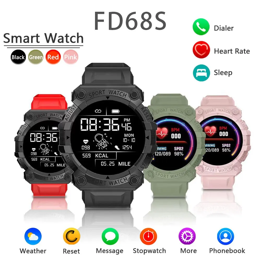 Bluetooth Fitness Tracker Sports Smart Watch Reminder Color Screen