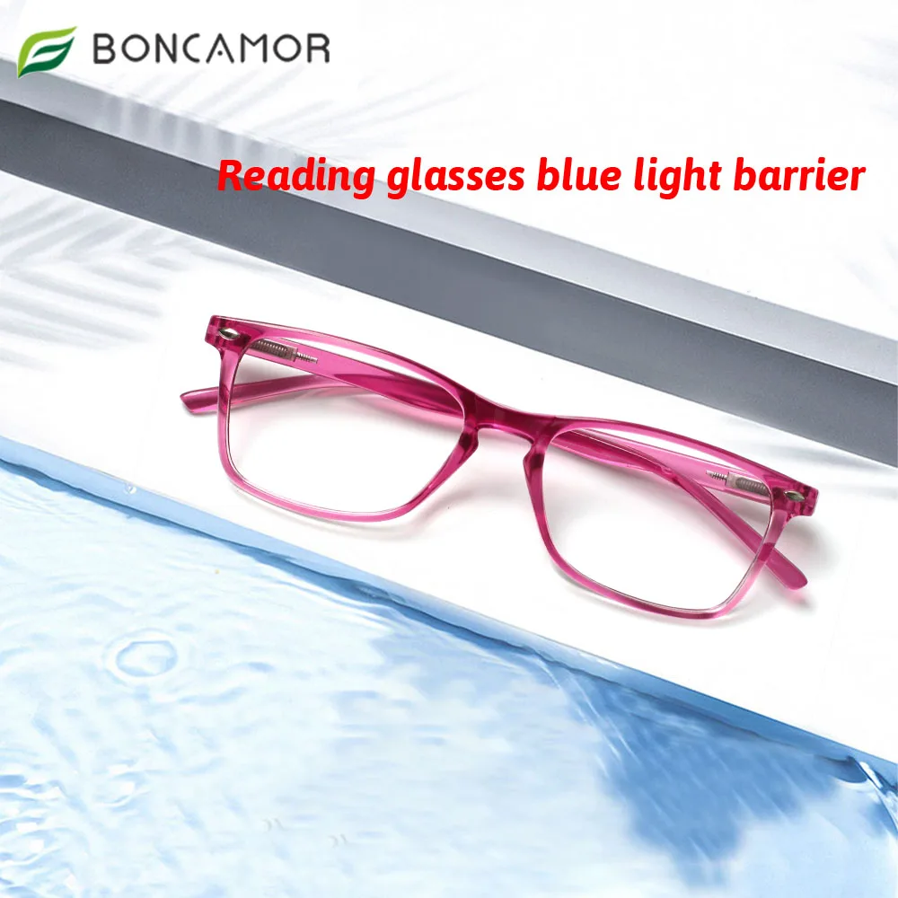Boncamor Reading Glasses Spring Hinge Retro Round Frame Blue Light Blocking Men and Women HD Anti Fatihue Reader Eyeglasses
