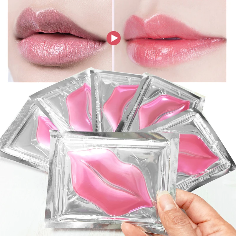 

5/6/8/10/12Pack Plumper Crystal Collagen Lip Mask Pads Moisturizing Hydrating Patches Repair Lines Anti Wrinkle Lip Plumper Pad