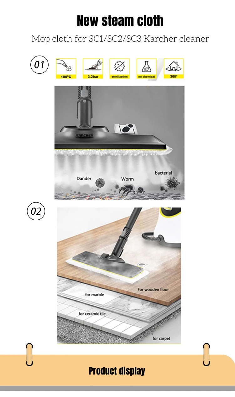 8 Panni Di Ricambio Per Scopa A Vapore Karcher Easyfix | Compatibili Con SC1, SC2, SC3, SC4, SC5 - Foto 12