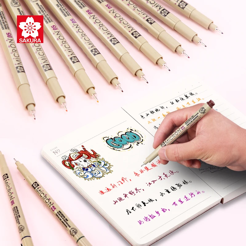 1pcs SAKURA Micron Pen Multicolor Needle Pen Waterproof Markers Liners for Design Sketch Drawing 4