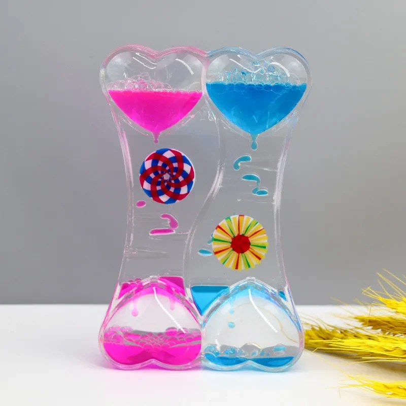 Ornament Crafts Liquid Oil Leakage Drops Peach Heart Acrylic Plastic Student Gifts Children's Toy Festival