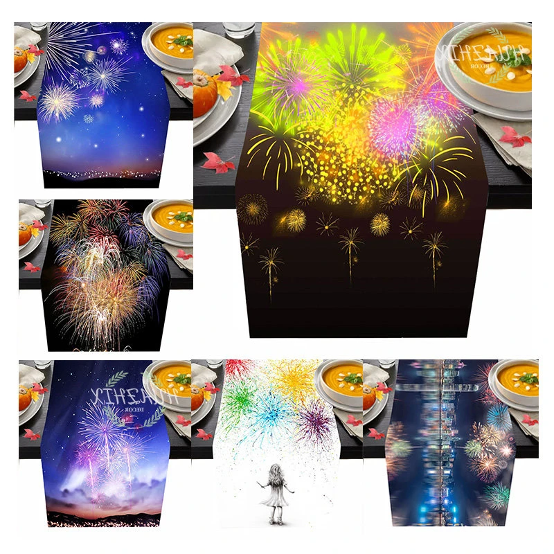 

3D Fashion Colorful Lines Table Cloth Beautiful Fireworks Pattern Art Rectangular Tablecloth For Wedding Decoration Aesthetics