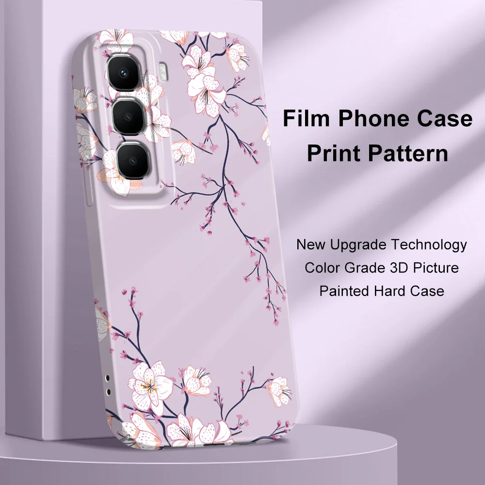 Elegant Fallen Plum Blossoms Phone Case - Artistic Hard Cover Design