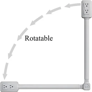 1 unidad para enchufes empotrados, enchufe giratorio ajustable, extensor de toma de corriente para sofá o cama, material ignífugo