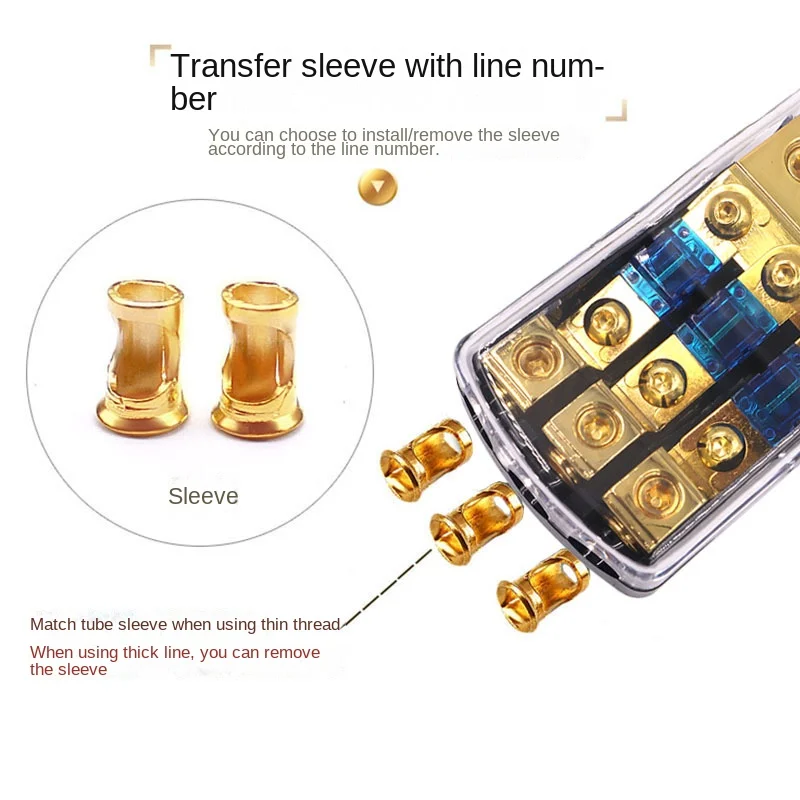 Car Audio Power Splitter Fuse Holder Stereo AFS Style Retrofit Fuse Adapter Junction Box 60A Blade Distribution Block