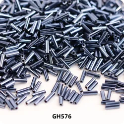Colorful Glass Straight Tube Beads - 2x4mm10g360pcs (GH129 Bitter gall co)