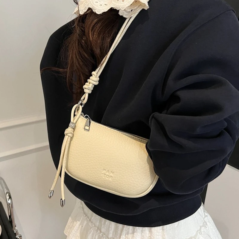 Borsa a Tracolla da Donna alla Moda, Versatile, Tinta Unita, Design Raffinato, per Pendolarismo Quotidiano, Borsa a Spalla Casual - immagine 4