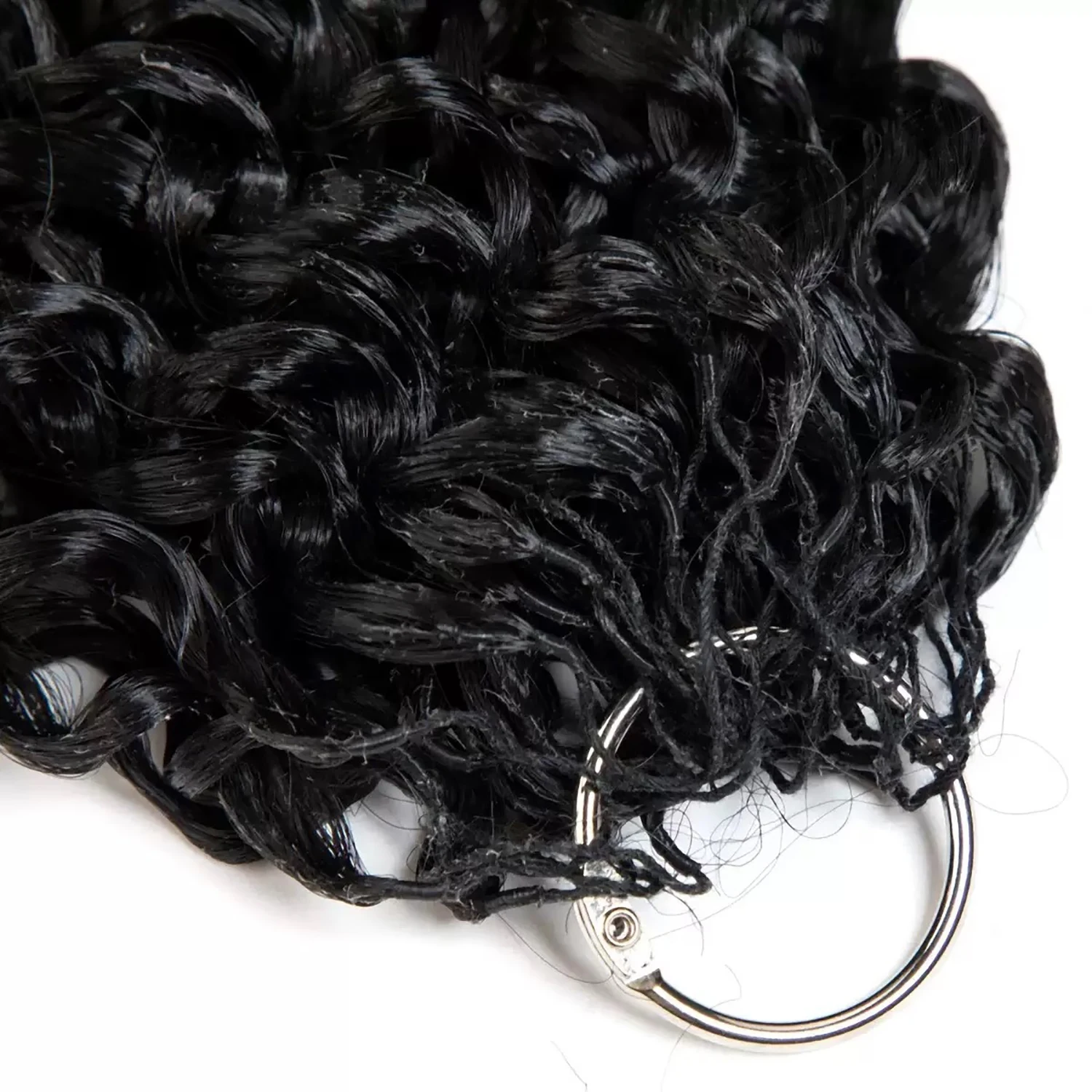 Extensioni per capelli sintetiche a onda profonda senza nodi, con riccioli invisibili pre-separati, tipo Pixie, per trecce all'uncinetto - immagine 3