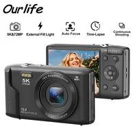Ourlife 5K Digital Photography Camera 16X Digital Zoom Vintage Vlog Video Recorder YouTube 2.8 inch Screen Compact Autofocus Cam