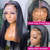 32 Inch Straight Wigs Human Hair For Women 13x4 Lace Front Wig Brazilian Remy Human Hair Wigs 180% Density 4x4 Lace Closure Wig 2