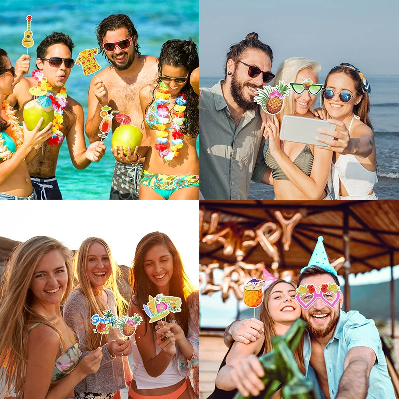 Hawaii Party Photo Props Flamingo Frame Pineapple