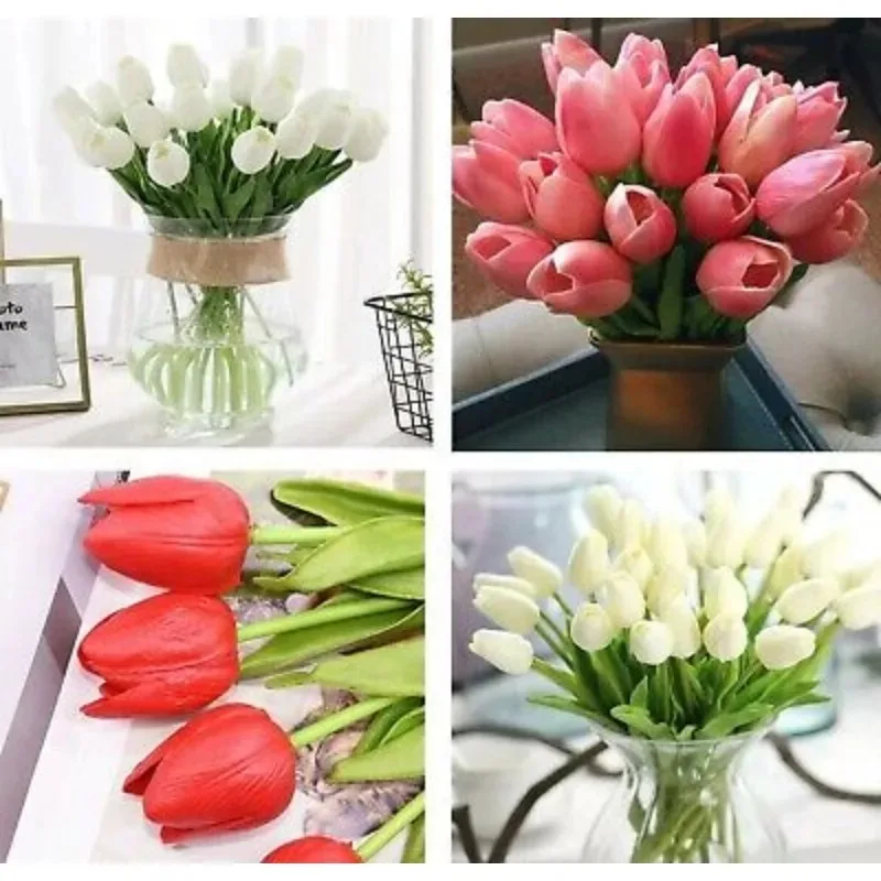 Silicone Artificial Tulips Fake Flowers for Home Decor Wedding Bouquets Bridal Party Centerpieces, and Elegant Interior Design