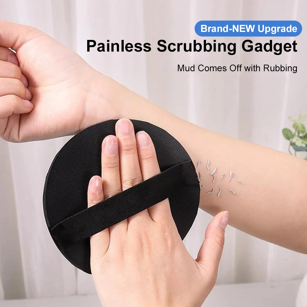 Black Body Exfoliating Bath Scrubbing Shower Brush Dead Skin Remover Bathing Tools Circular Painless Bath Towel Massage To Relax
