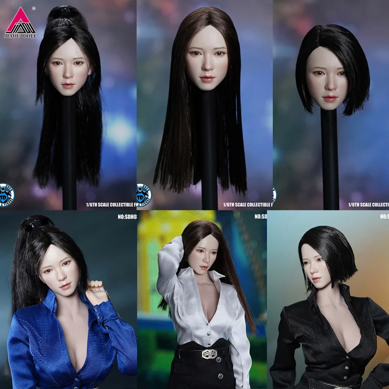 

Super Duck SDH034 1/6 Asian Beauty Head Sculpt Carving Model Fit 12'' TBL PH Suntan Female Soldier Action Figure Body