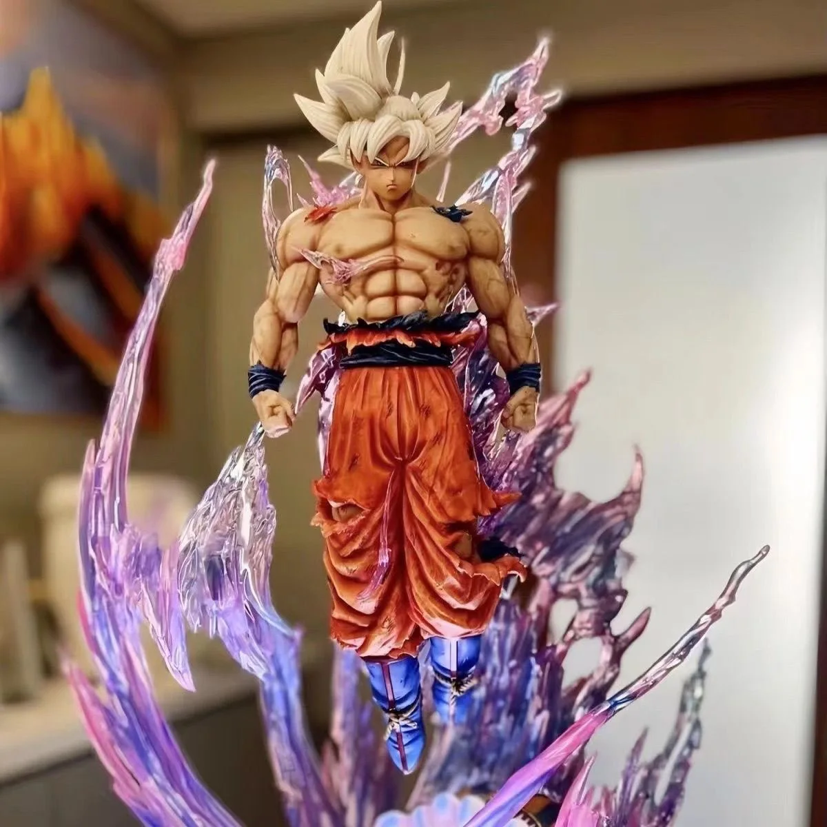 Figura de Goku Ultra Instinto de Dragon Ball Z, Estatua de PVC de 24 cm