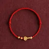 Bracelet classique en corde rouge porte-bonheur avec gourde, carpe koï, lotus et bois de pêche, bijou de mode pour femmes, hommes, couples, cadeau d'amitié, accessoire