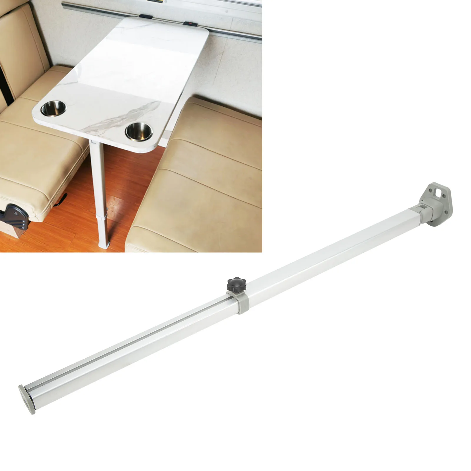 RV Verwijderbare Tafelpoot voor Caravan Jachten Reizen Camping, Aluminium Telescopische Tafelpoot Standaard Beugel, 445-685 Mm in Hoogte Verstelbaar, Ruimtebesparend
