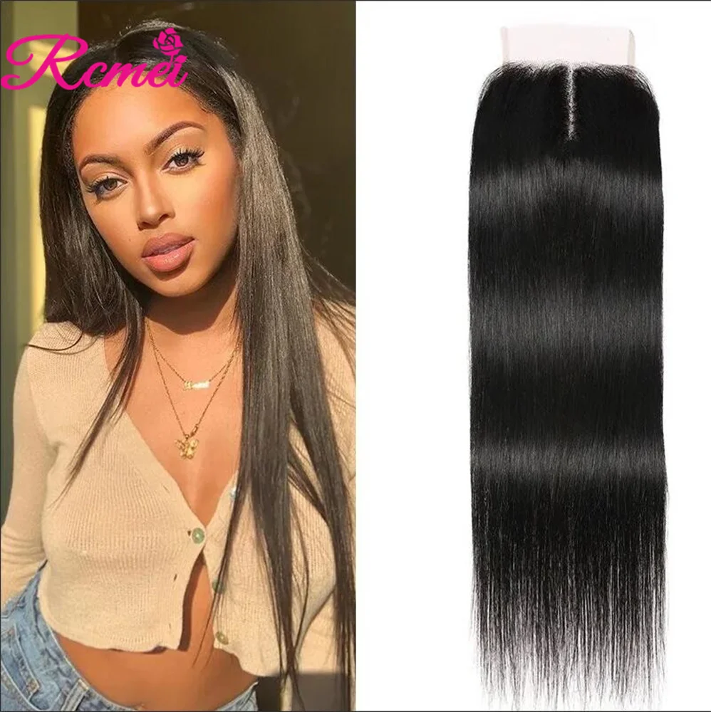 

10A Brazilian Straight Human Hair Closure HD Transparent Lace 5x5x1 T Part Lace Closure For Women Middle Part Lace Closure
