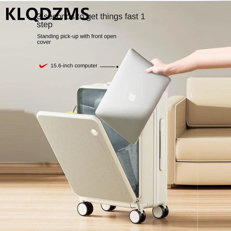 

KLQDZMS 20"24"26"inch Multifunctional Luggage Compartment Opening Charging Trolley Travel Box Student Simple Boarding Suitcase