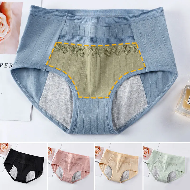 

Panties For Menstruation Cotton Physiological Period Leak Proof Menstrual Panties Women Mid Waist Culotte Underwear Sexy Briefs