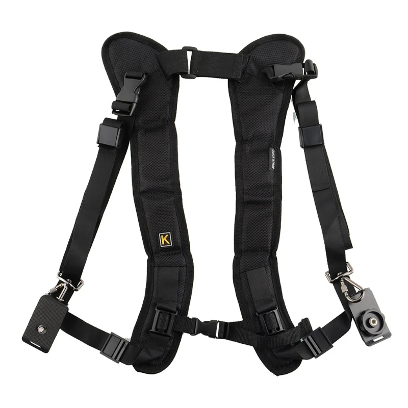 디지털 SLR DSLR 카메라 드롭 배송을 위한 더블 듀얼 숄더 카메라 넥 스..