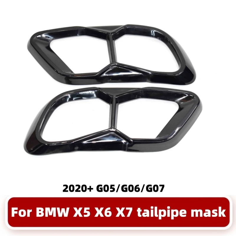 For BMW X5 X6 X7 exhaust pipe mask G05 G06 G07 muffler tip nozzle stainless steel black cover