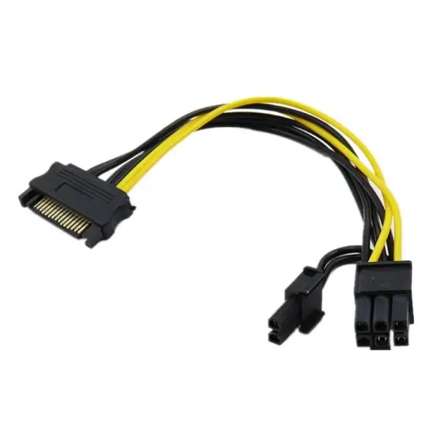 

Кабель питания PCI-E, 15pin SATA папа-8 pin(6 + 2), 20 шт.