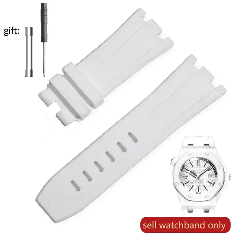Premium Men's Waterproof Rubber Silicone Watchband - 28mm Strap
