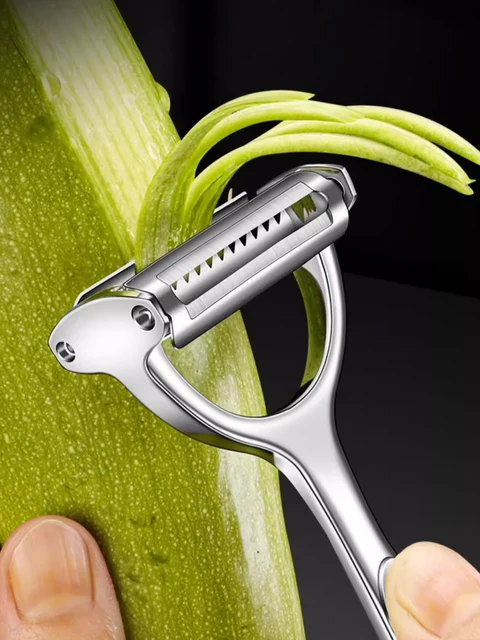 Kitchen Vegetable Peeler Stainless Steel Melon Planer Double-Head Peeler Household Multiple-Function Fruit And Vegetable Peeler 4