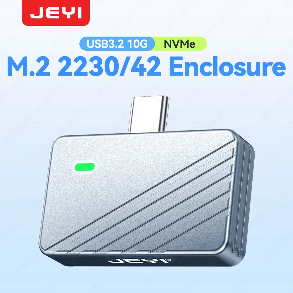 JEYI 2242 2230 M.2 NVMe Direct-attach SSD Enclosure USB 3.2 10Gbps Direct USB-C Plug Aluminum M2 Enclosure Supports UASP TRIM ssd enclosure hard drive enclosure