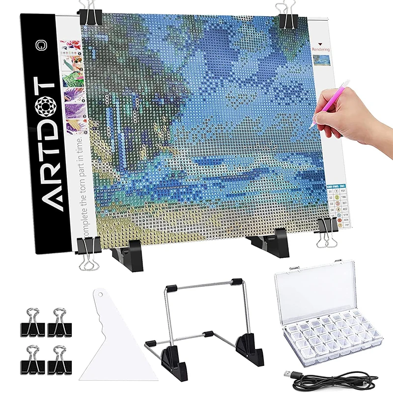 A4 Drawing Tablet Board USB Powered Dimmable LED Light Pad For  Drawing,Tracing,Diamond Painting Accessories Pen Stand Tray - AliExpress