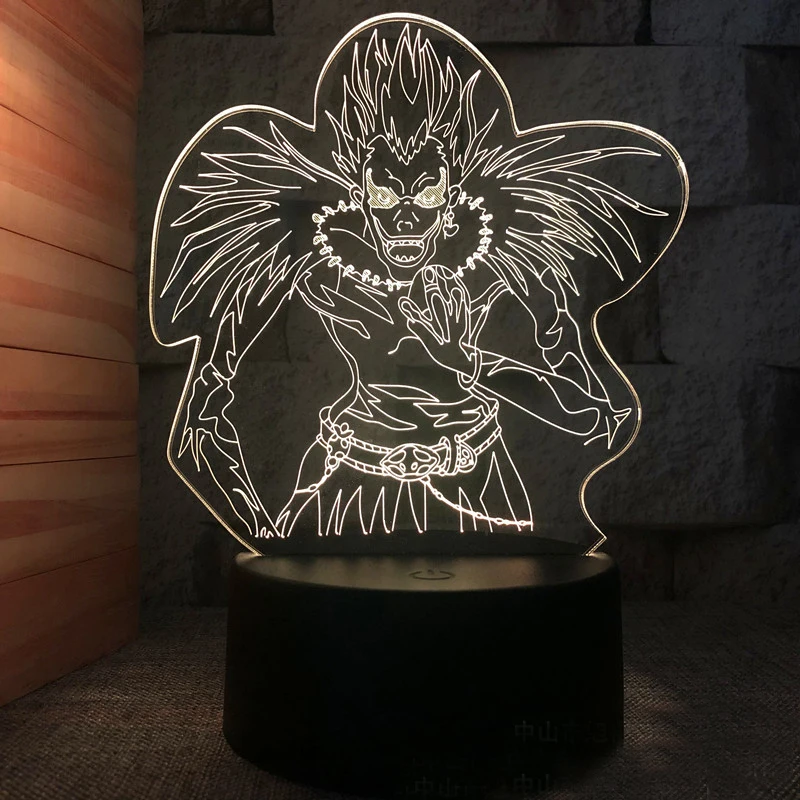 Death Note 3d Led Lamp For Bedroom Mange Night Lights Anime Action Figure Room Decor Gift For Boyfriend Luces night light for bedroom Night Lights