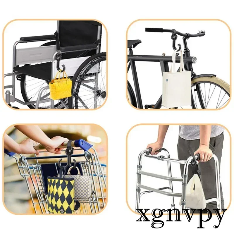 Xgnvpy 2Pcs/Set Hooks for Stroller Car Shopping Cart Hooks Baby Stroller Accessories Rotate 360 Degree Hook Pram Bag Hanger