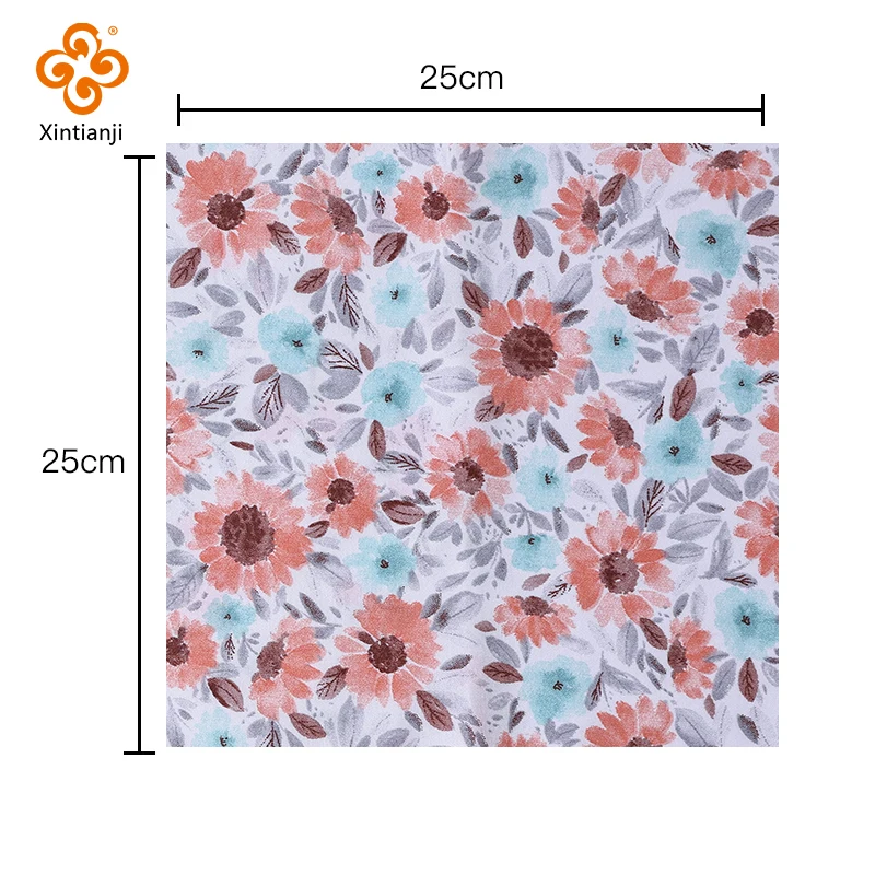 Cotton Patchwork Fabric Rose Print Squares - 25x25cm Quilting Twill for DIY Sewing and Crafts