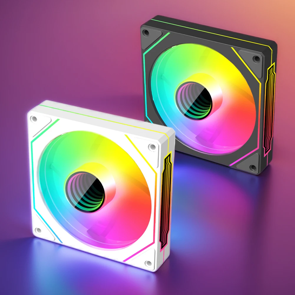 PWM 컴퓨터 섀시 선풍기, 저소음 냉각 선풍기, CPU 케이스 냉각 선풍기, CPU 쿨러 및 라디에이터, 12cm ARGB 5V 3 핀, 4 핀, 800-1800 RPM