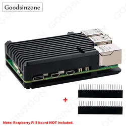 Sleek Aluminum Armor Case with Passive Cooling Heatsink & Thermal Tapes for Enhanced Raspberry Pi Performance (Pi 5 Case)