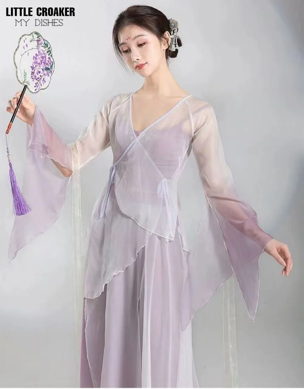Classical Dancer Performance Costumes Elegant Cardigan Practice Clothes Body Rhyme Long Outer Gauze Chinese Style Folk Dance