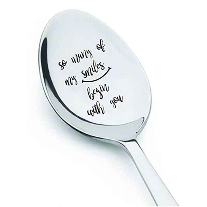 Romantic Stainless Steel Love Letter Spoons - Perfect Valentine's, Wedding, or Anniversary Gift