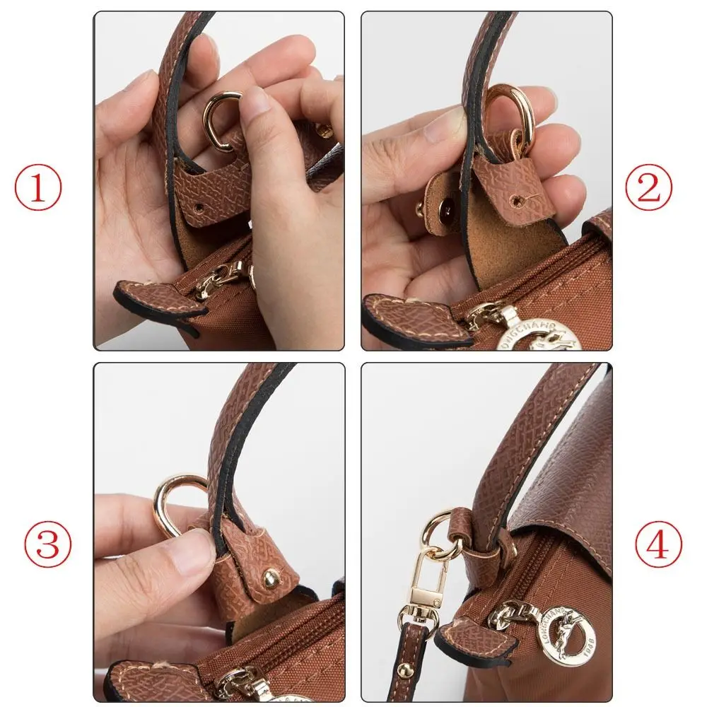 Description Picture 5 of itemBag Transformation Accessories for Longchamp mini Bag Straps Punch-free Genuine Leather Shoulder Strap Crossbody