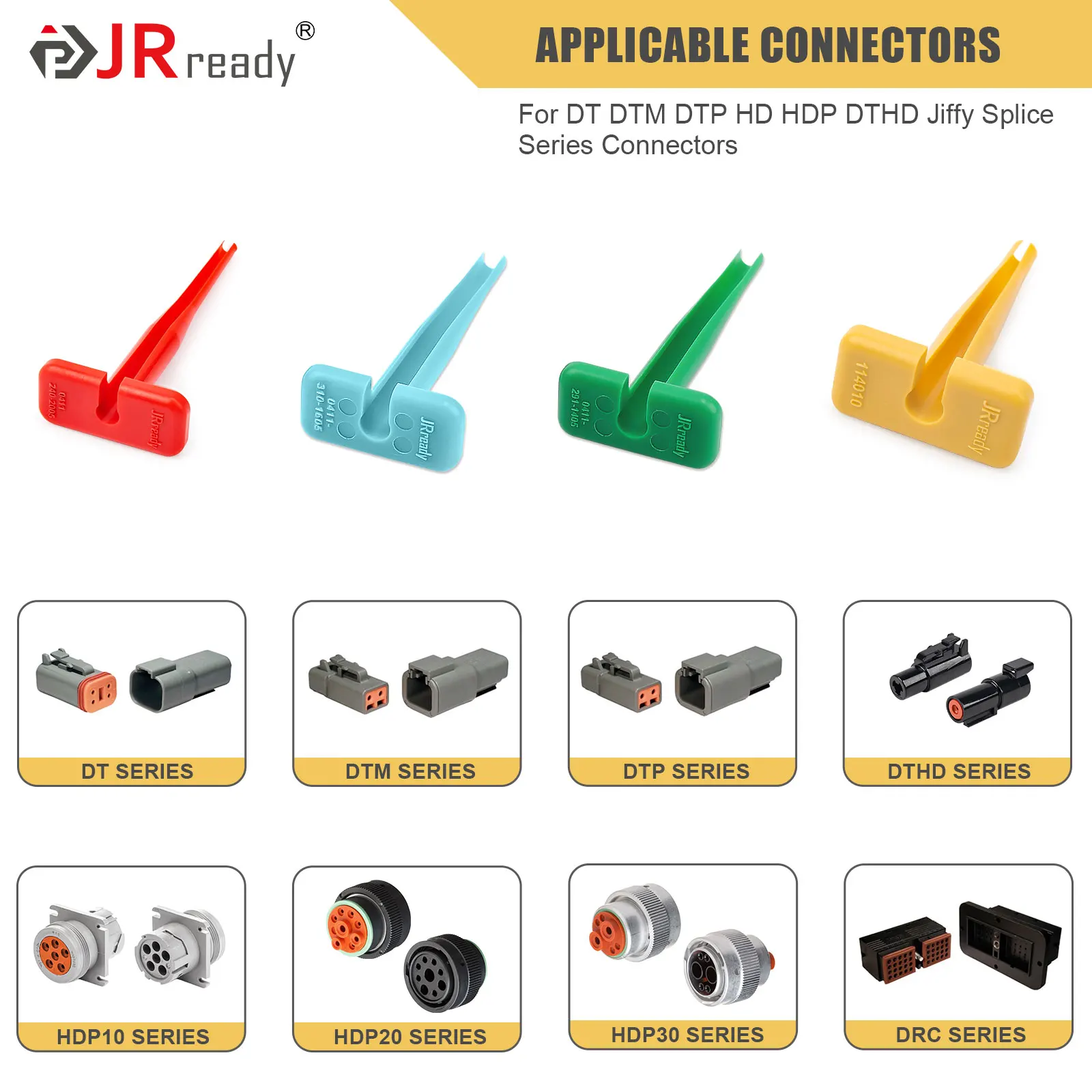 Jrready st5267 deutsch Pin Removal Tool Kit für 12 #16 #20 # feste/gestempelte Kontakte 12-22 awg, Kunststoff-Terminal-Release-Tool-Kit – Detail 2