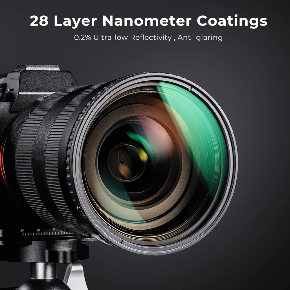 K&F Concept Variable ND2-ND32 Neutral Density Filter (Nano-X) 58mm 67mm 72mm 77mm 82mm 28-Layer Water And Scratch Proof Coatings 5