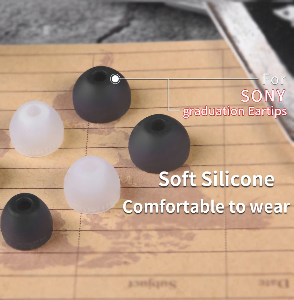 6Pcs Silicone Ear Tips for Sony WF-1000XM4 MDR-EX150AP EX250AP EX750BT Earphone Eartips Earbuds Tips 4-5mm In-ear Earplugs