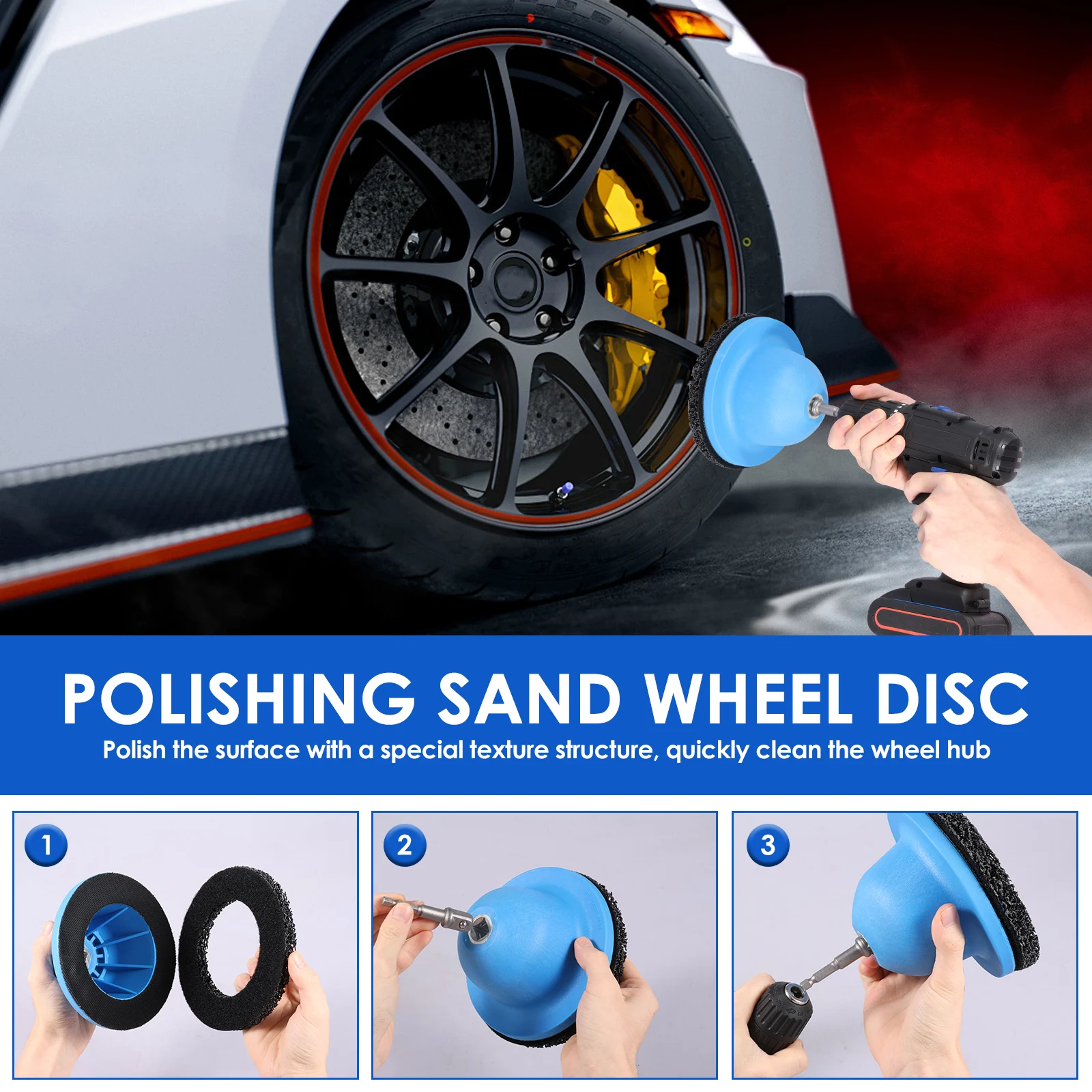 Plastic Wheel Hub Brush Cleaning Tool for Car Truck Motorcycle