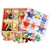 Little Bear Change Clothes Children's Early Education Wooden Jigsaw Puzzle Dressing Game Baby Puzzle Toys For Children Gift 4