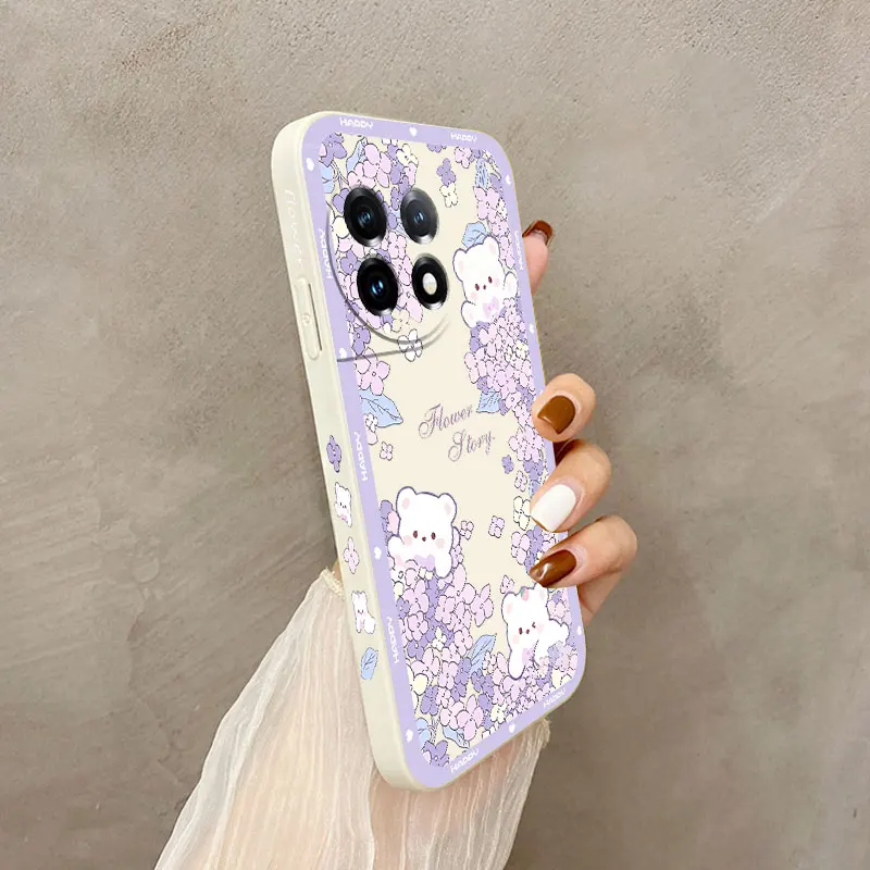 Floral Bear Liquid Silicone Phone Case